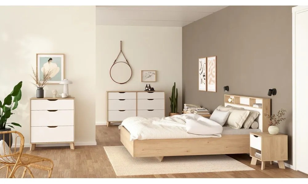 Нощно шкафче в бял и естествен цвят Ikast – Tvilum