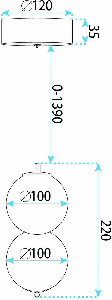 LED висящ полилей LHJ117-2CP четкано злато