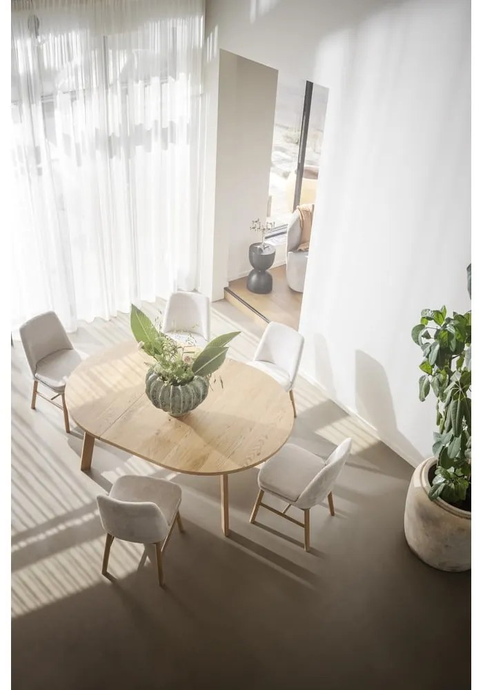 Кръгла сгъваема трапезна маса от декор от дъб в естествен цвят ø 130 cm Glenside – Rowico