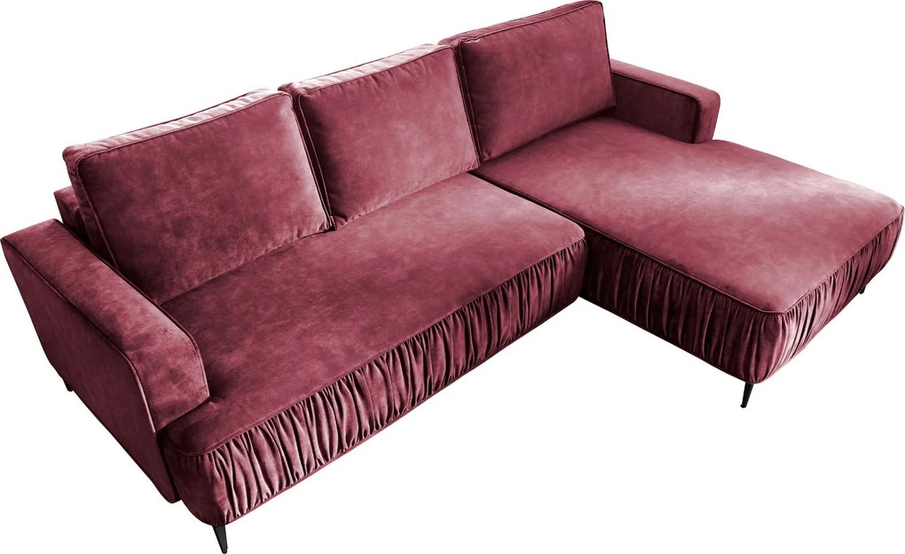 Ъглов диван Lavar-Розово-Десен