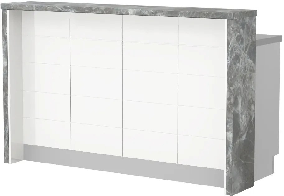 Островна кухненска пейка Hudson-Length: 160 cm.-White-Siena Marble