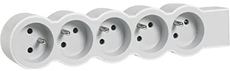 Legrand 050060  Разклонител 5x2P+ E,16A, IP20, френски стандарт, Бял - 050060