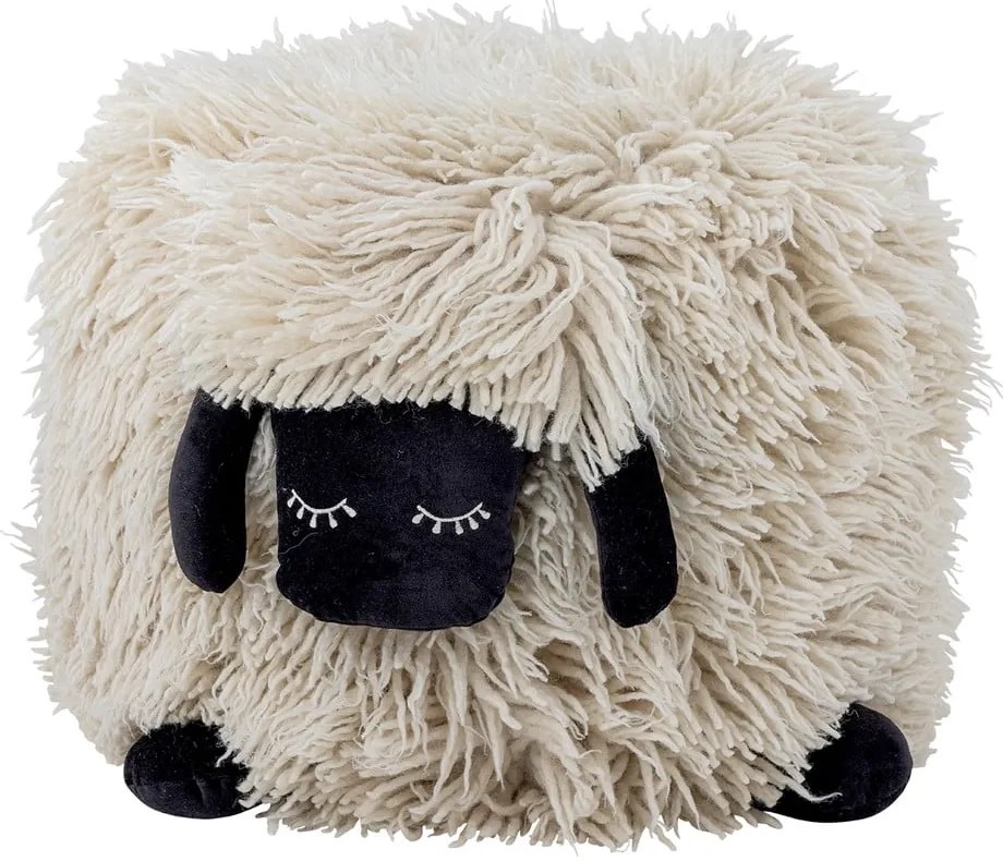 Кремав вълнен детски пуф Dolly – Bloomingville Mini
