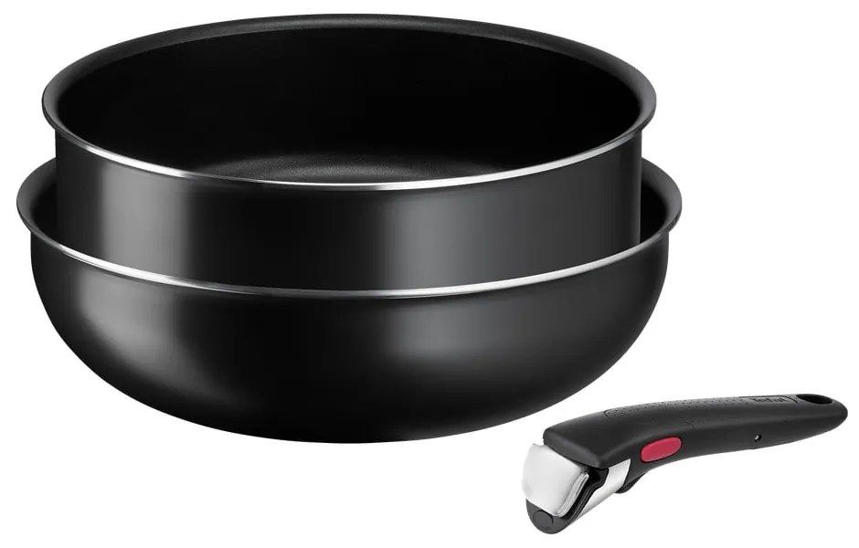 Комплект алуминиеви съдове за готвене 3 бр. Ingenio Easy Cook & Clean Black - Tefal