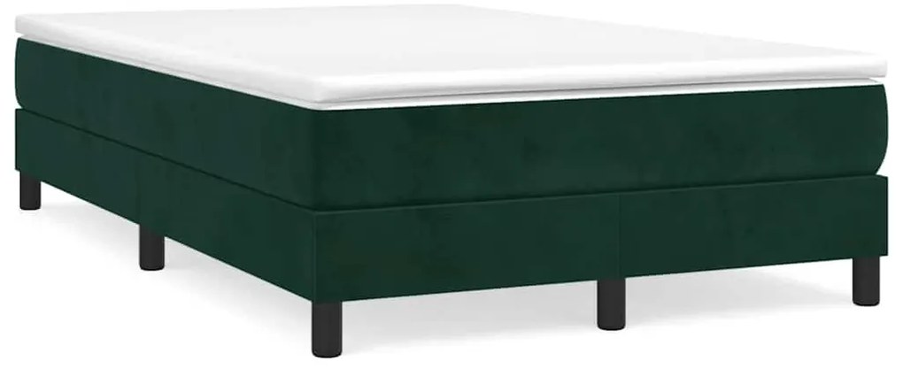 3269680 vidaXL Боксспринг легло с матрак, тъмнозелено, 120x190 см, кадифе
