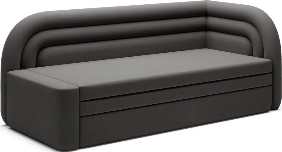 Кафяво-сив кадифен разтегателен диван с място за съхранение десен ъгъл 223 cm Fabillo – ELTAP