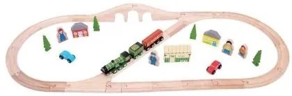 Bigjigs - Дървен влаков комплект - Летящият шотландец