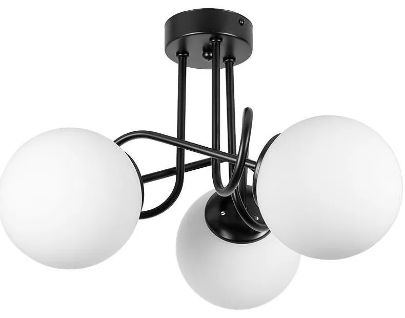 Плафон МОНА, черен/бял, 3хE27