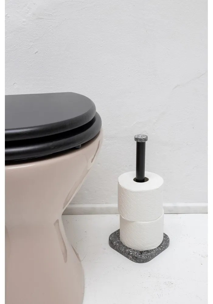 Сива поставка за тоалетна хартия от полиресин Tom Tailor T-Terrazzo – Wenko
