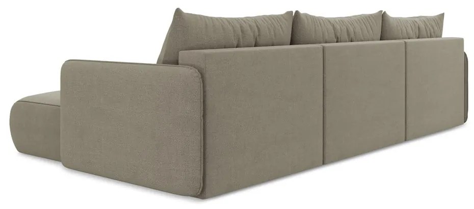 Бежов разтегателен ъглов диван с място за съхранение Nanea – Makamii