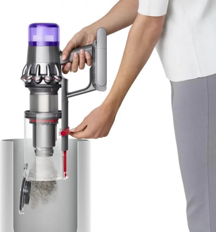 Вертикална прахосмукачка Dyson V11 Fluffу 476550-01 2в1, 185AW, 0.54 л, 125 000 об/мин, Автономия 60 мин, 3 режима, LCD, Никел/червен