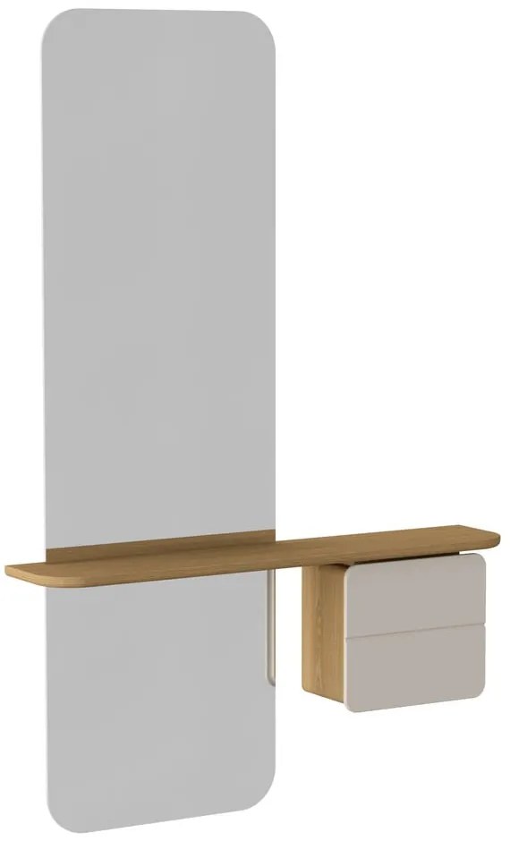 Комплект за коридор в дъбов декор в бял и естествен цвят One More Look - UMAGE