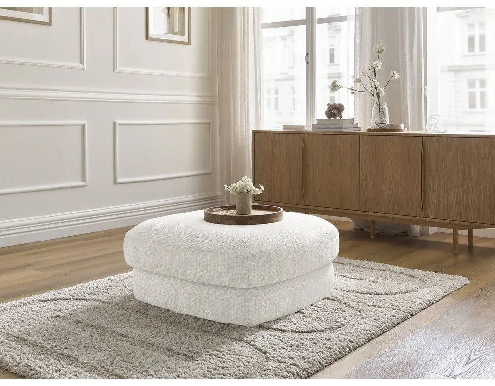 Бяла шенилова табуретка Leonore – Bobochic Paris