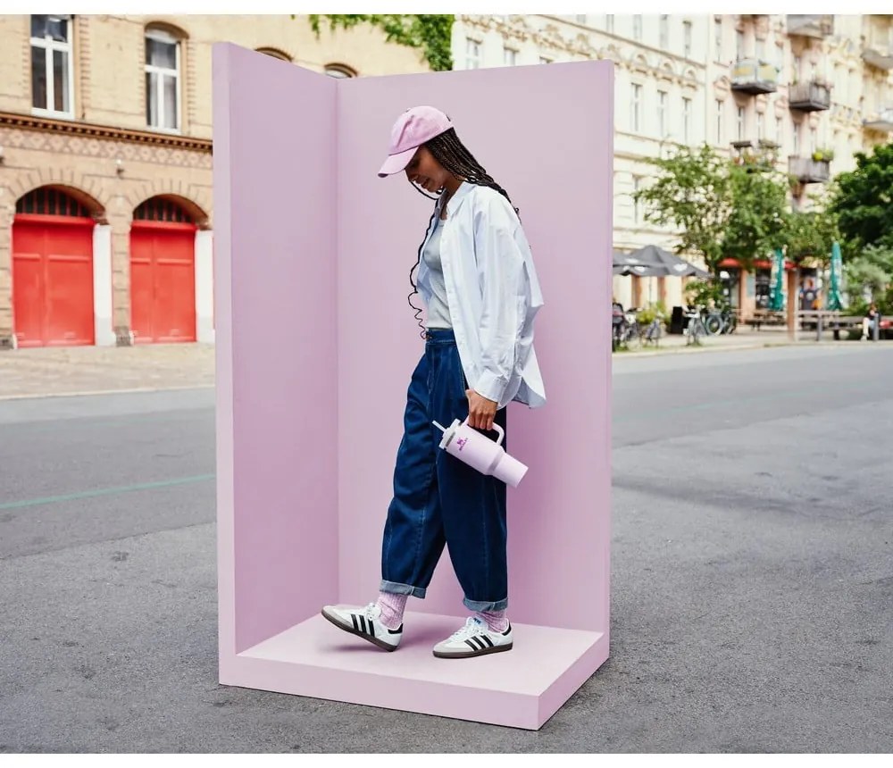 Розов термос със сламка от неръждаема стомана 1,18 l Quencher H2.0 FlowState Tumbler Cherry Blossom – Stanley