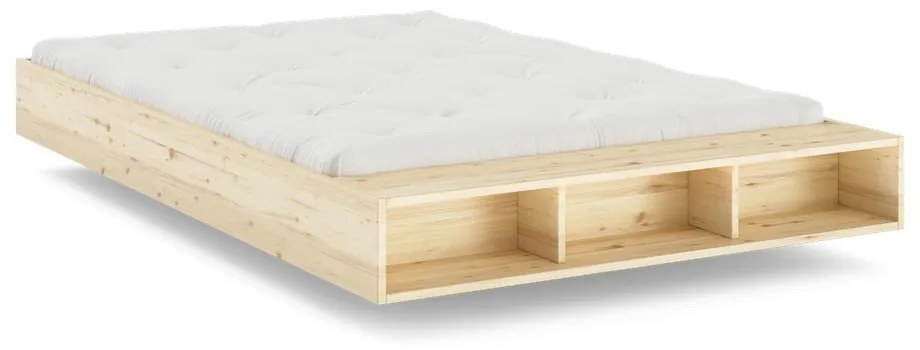 Двойно легло от масивен бор с включена подматрачна рамка в естествен цвят 180x200 cm Merge – Karup Design