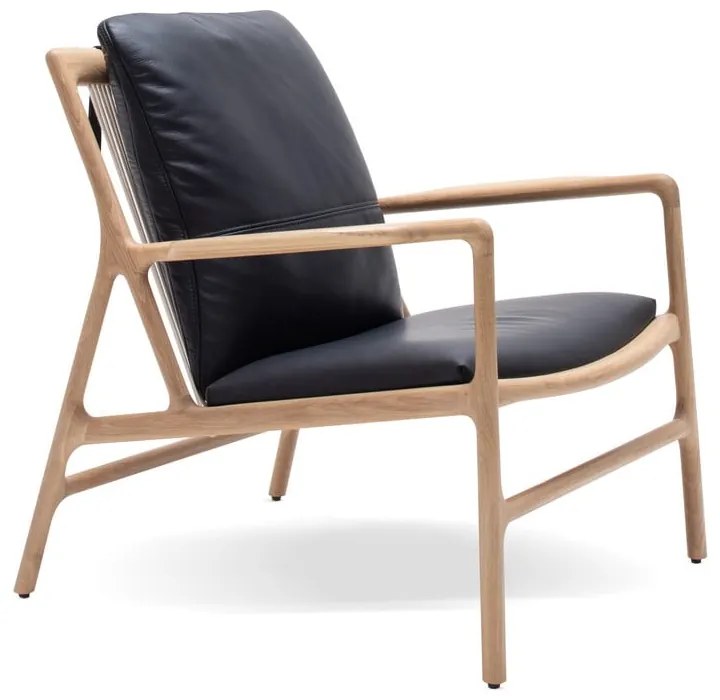 Кожен фотьойл в черно-натурален цвят Dedo - Gazzda