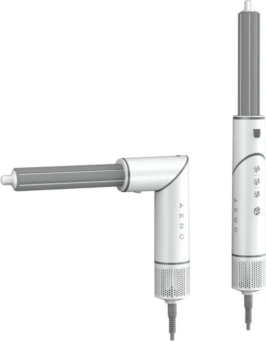 Уред за сушене и стилизиране на коса AENO HS1 AHS0001, 1200W, 4 скорости, 4 нива, 7 приставки, Йонизиране, Бял