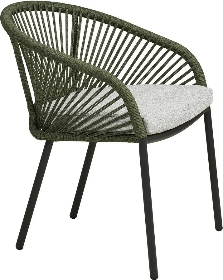 Зелен градински стол метален/подплатен Novella – House Nordic