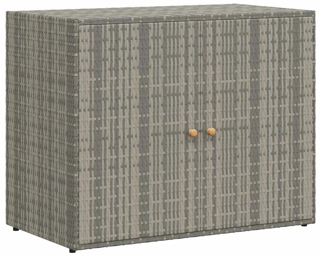 319869 vidaXL Градински шкаф за съхранение сив 100x55,5x80 см полиратан