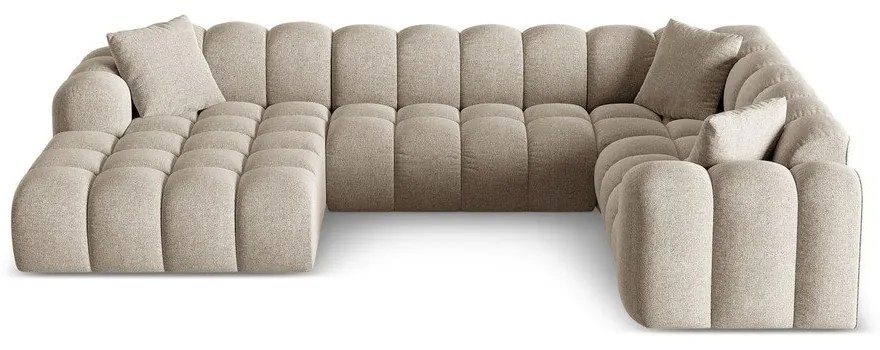 Светлокафяв шенилов ъглов диван (десен ъгъл/U форма) Treno – Cosmopolitan Design