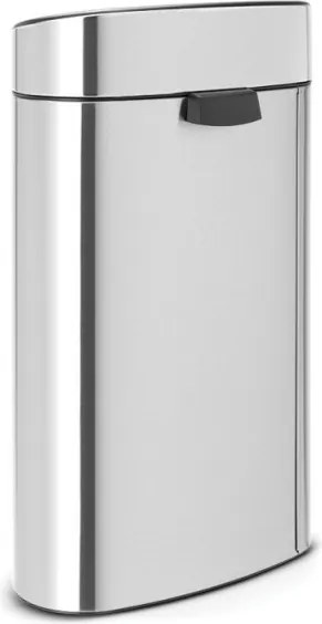 Кош за боклук Brabantia Touch Bin New 649734, 40 л, Безшумно и плавно затваряне, Плосък гръб, Устойчив на пръстови отпечатъци, Инокс/мат