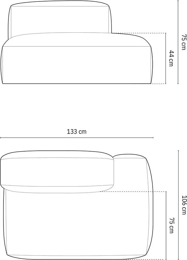 Зелен модул за диван (десен ъгъл) Martina – Micadoni Home