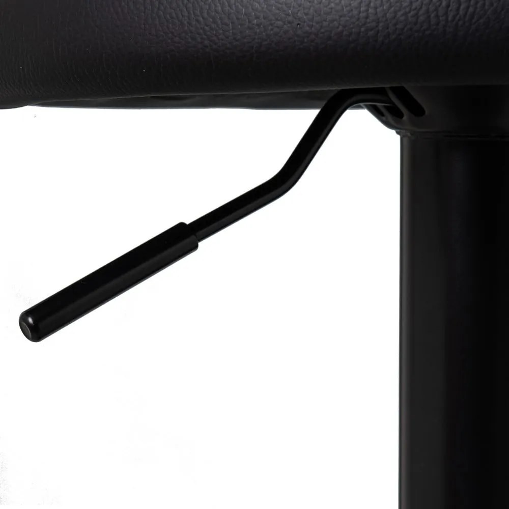 Черни бар столове в комплект от 2 бр. с регулируема височина от имитация на кожа (височина на седалката 72 cm) – Casa Selección