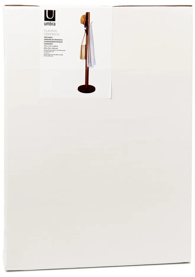 Черна дървена закачалка от естествен каучук Flapper - Umbra