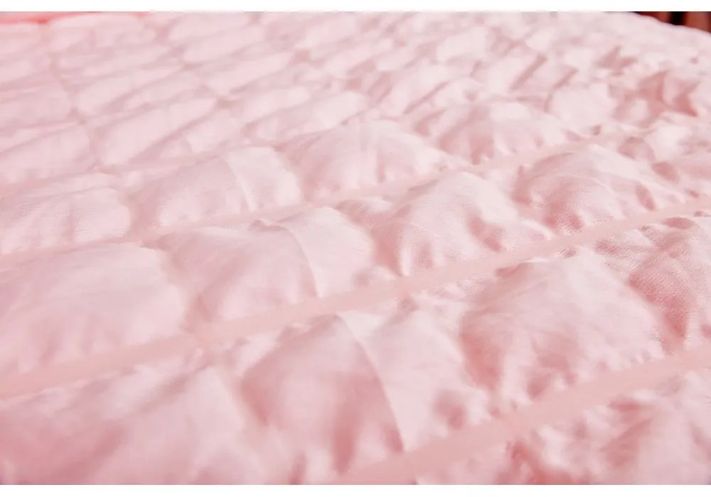 Розово крепово спално бельо за единично легло 140x200 cm Naomi – My House
