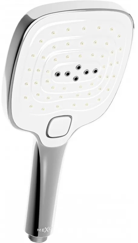 Mexen R-17 3-функционална ръкохватка за душ, хром/бяло - 79517-02