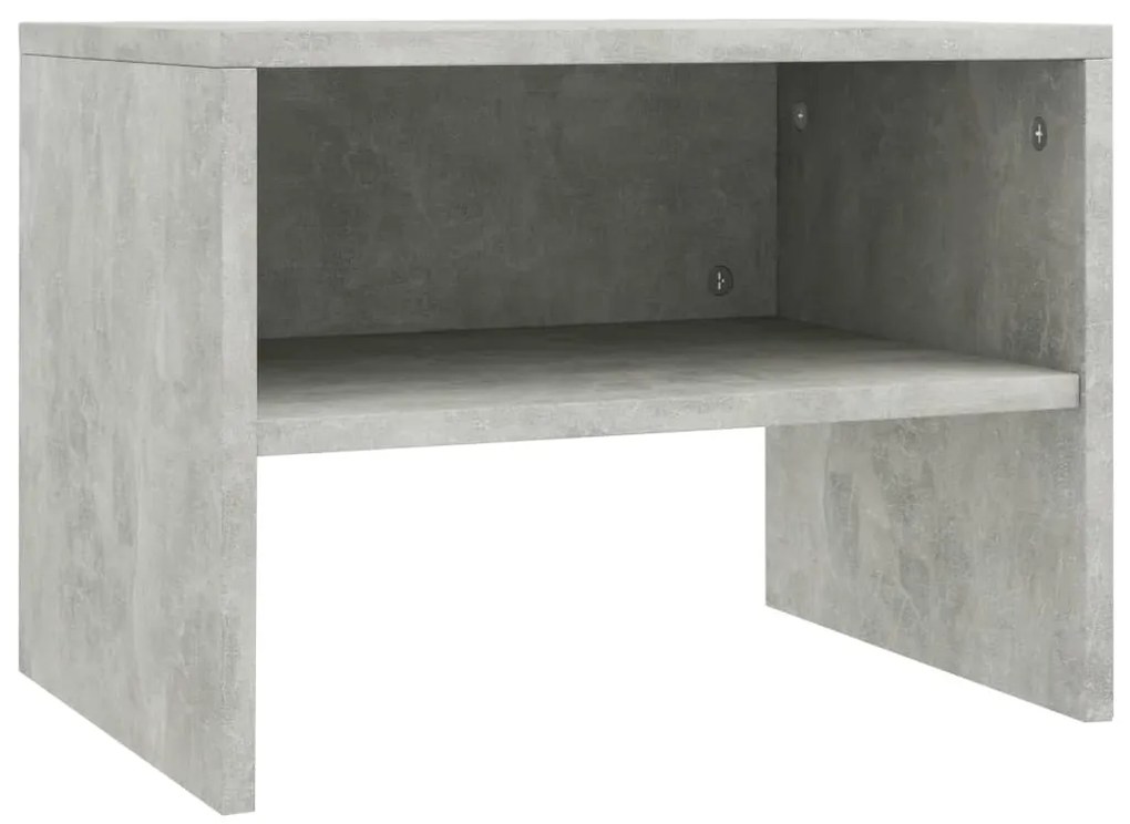 800071 vidaXL Нощно шкафче, бетонно сиво, 40x30x30 см, инженерно дърво