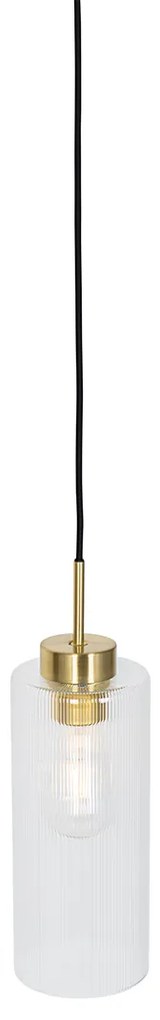 Висяща лампа в стил Арт Деко злато със стъкло - Laura