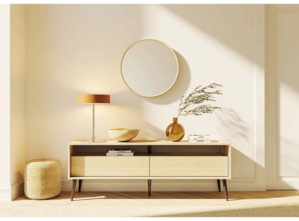 Масичка за телевизор с дъбов декор в естествен цвят 150x54 cm Lake - TemaHome