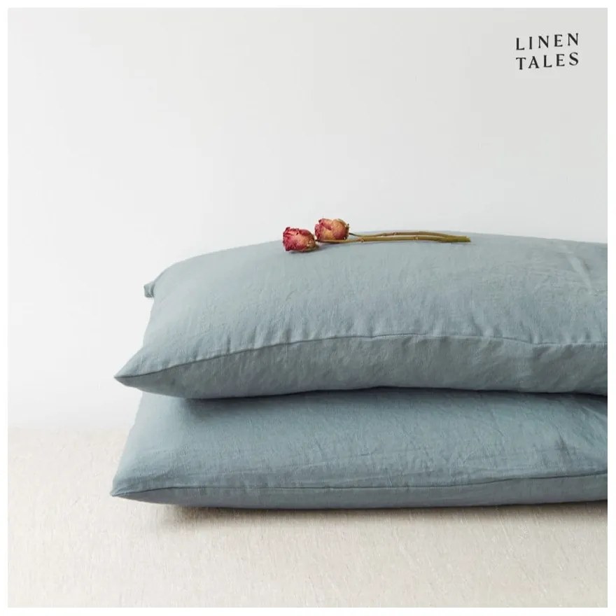 Ленена калъфка за възглавница 40x40 cm Blue Fog – Linen Tales