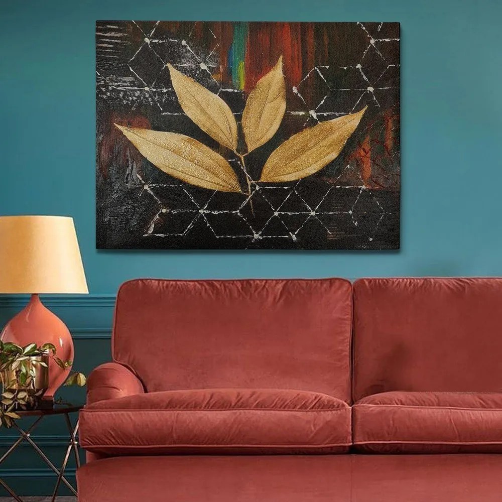 Ръчно рисувана картина 100x70 cm Leaf - Wallity