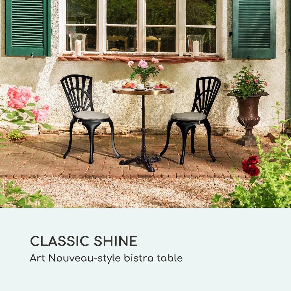 Blumfeldt Patras Lux, бистро маса с трикрака стойка, мраморна маса, Ø: 57,5 cм, височина: 72 см.