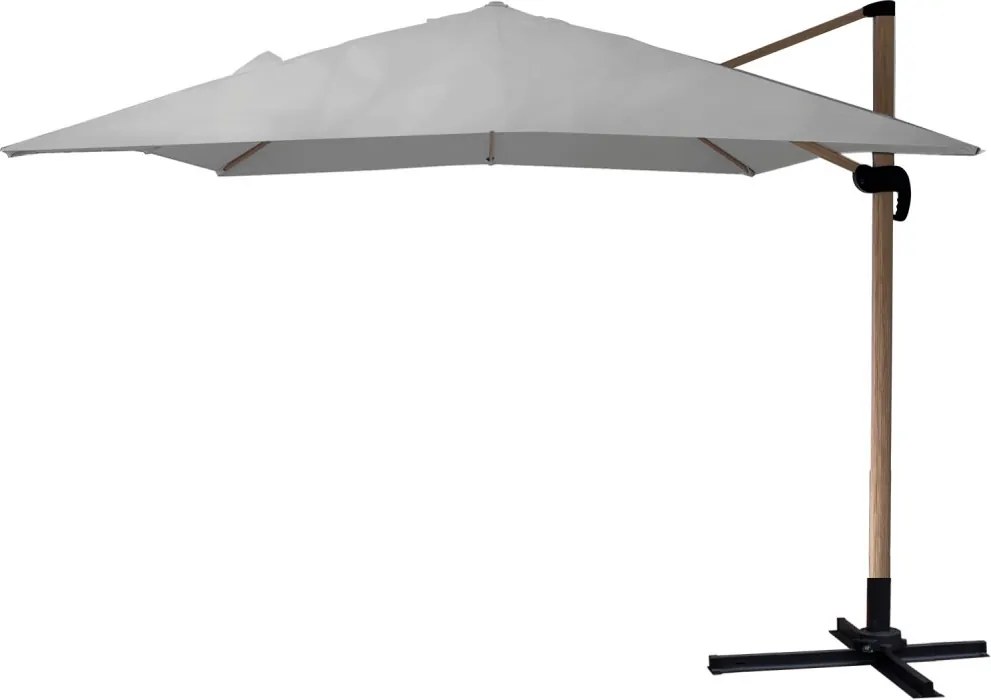 Сив градински чадър 3 x 3 м ROMA - страничен чадър с накланяне