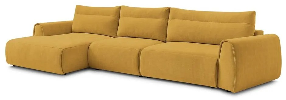 Ъглов диван в цвят жълта охра Aden – Bobochic Paris