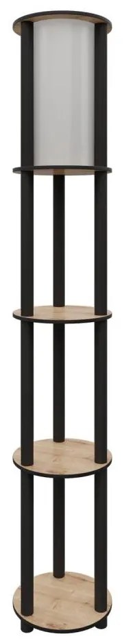 Подова лампа с рафтове 1xE27/40W/230V 150 см черен/кафяв