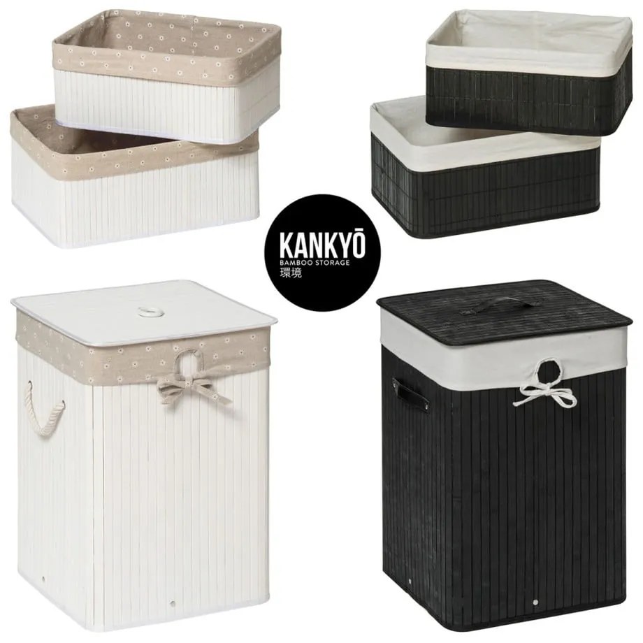 Кош за пране от дърво и плат Kankyo 62 L - Premier Housewares