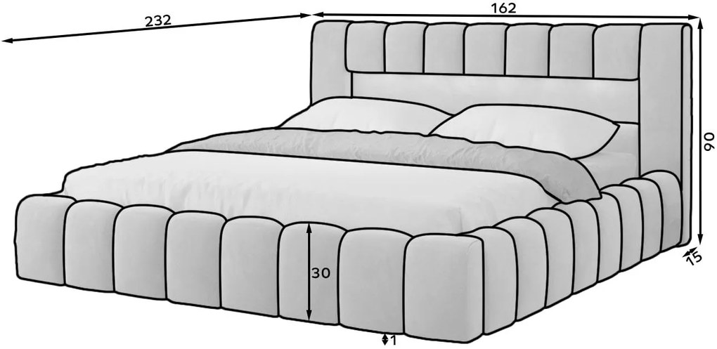 Тапицирано легло Mercy-Roz-140 x 200