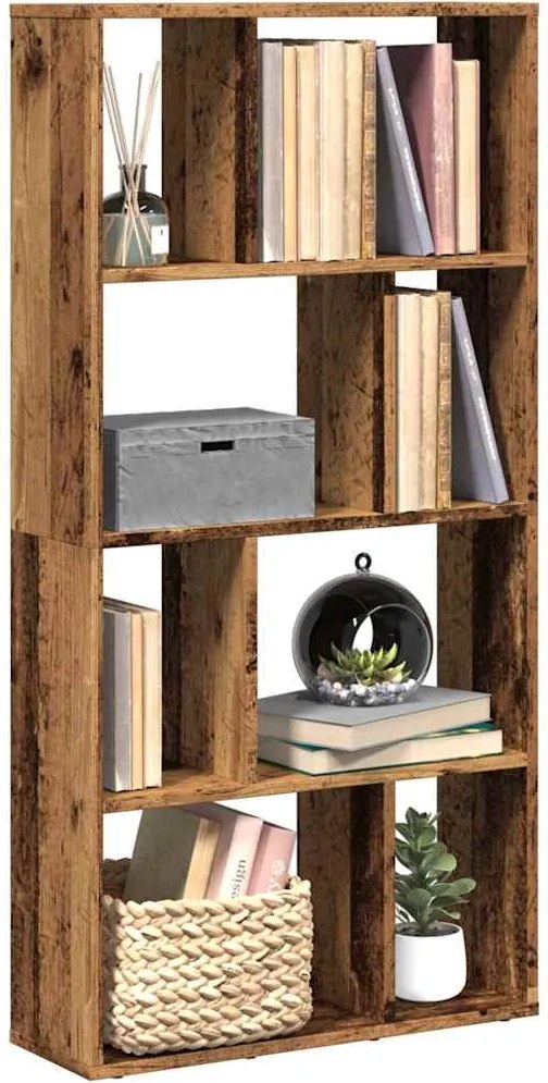858154 vidaXL Библиотека, старо дърво, 60x20x120,5 см, инженерно дърво