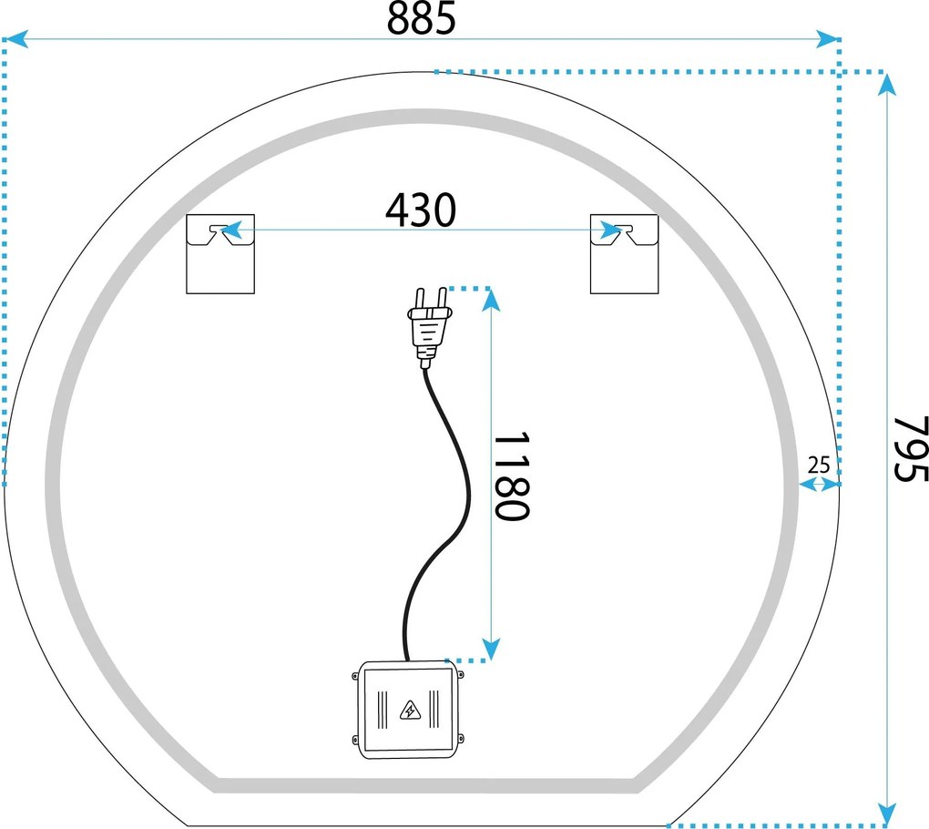 Огледало LED 90cm Fabio