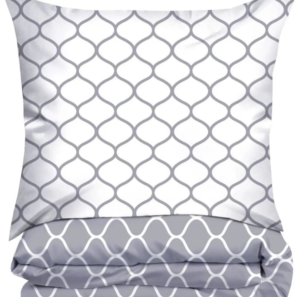 Двустранно памучно спално бельо с геометрична шарка Ширина: 220 см | Дължина: 200 см