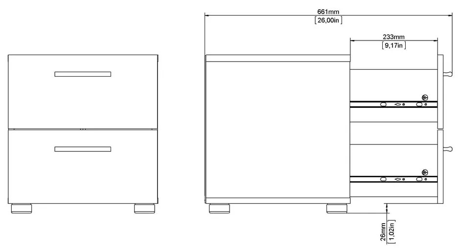 Бяло нощно шкафче в дъбов декор Pepe - Tvilum
