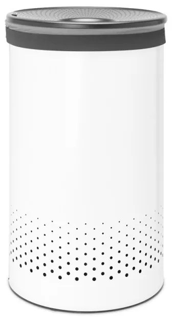 Кош за пране Brabantia 1004179, 60 л, Пластмасов капак, Пълнене без отваряне, Вентилационни отвори, Бял