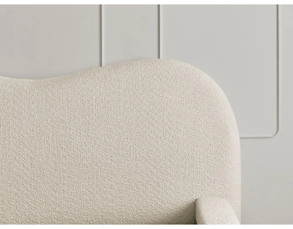 Бежово тапицирано двойно легло с място за съхранение с включена подматрачна рамка 140x190 cm Orlane – Bobochic Paris