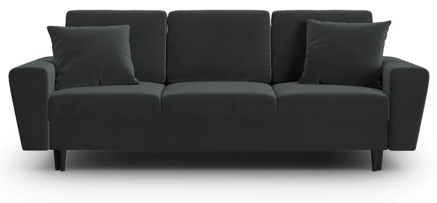 Тъмносив кадифен разтегателен диван с място за съхранение 235 cm Kyoto – Cosmopolitan Design