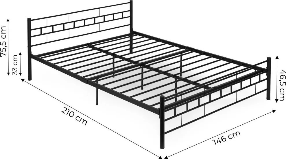 Модерно метално легло със стабилна рамка с минималистичен дизайн