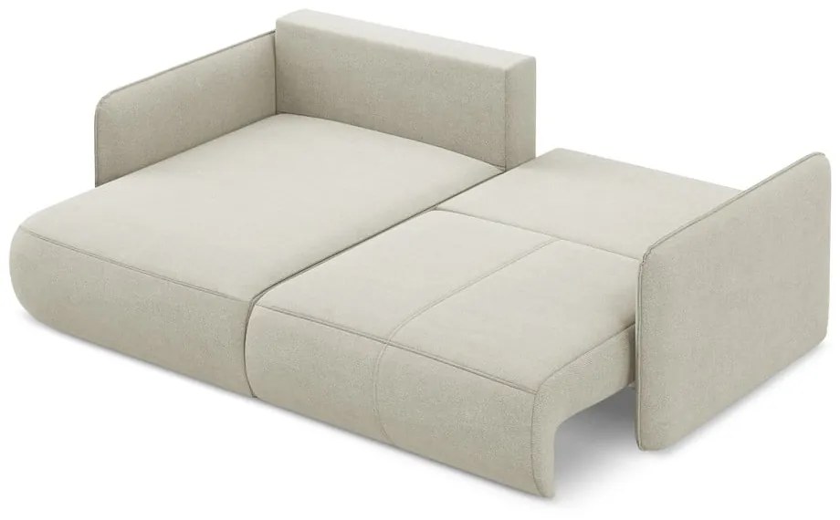 Кремав разтегателен ъглов диван с място за съхранение (ляв ъгъл) Nanea – Makamii